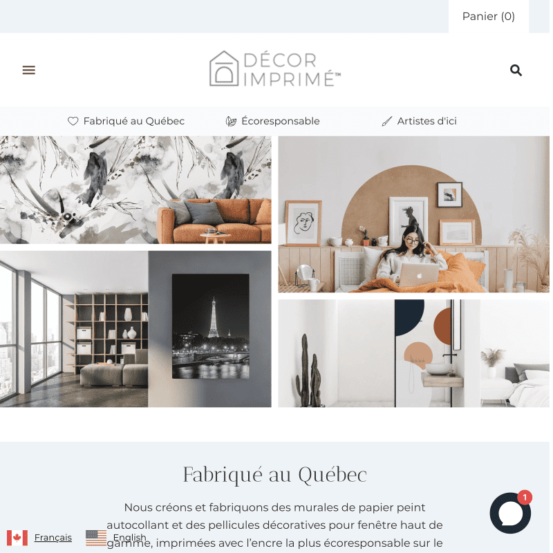 Experts de boutiques Shopify - La Fabrique Shopify Montréal decorimprime.com e1628946497560
